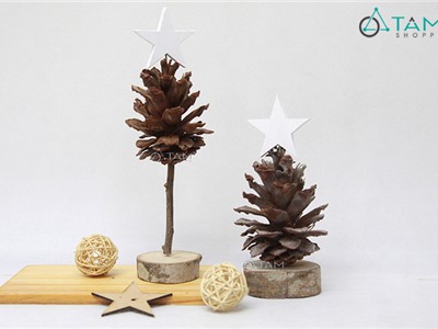 Cây thông Noel trái thông gắn sao cao thấp X-TREE-37